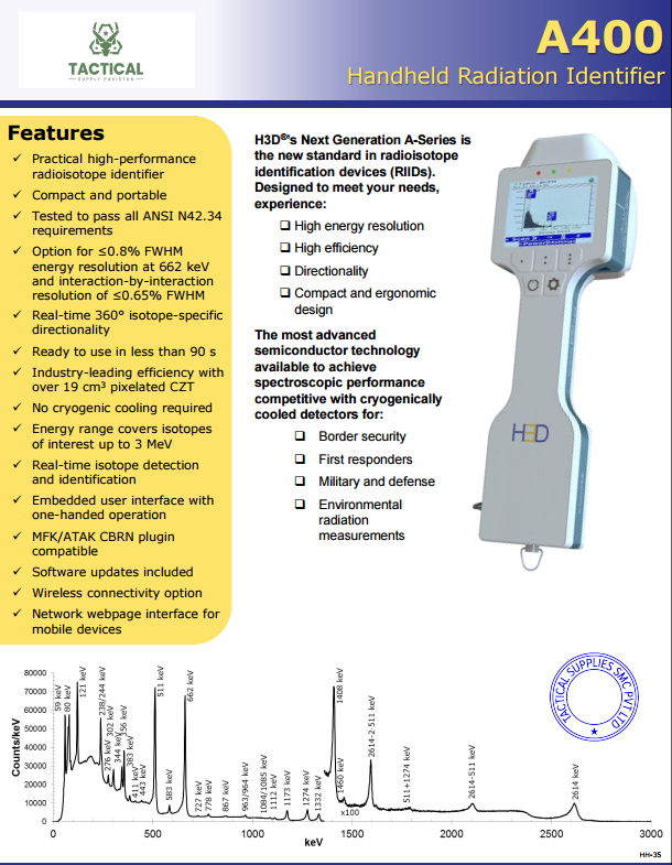 A400 Handheld Radiation Identifier