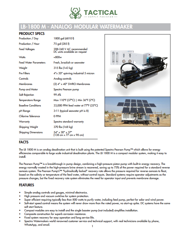 Analog Modular Watermaker