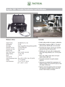 Aquifer 200 - Portable Desalination and Purification System