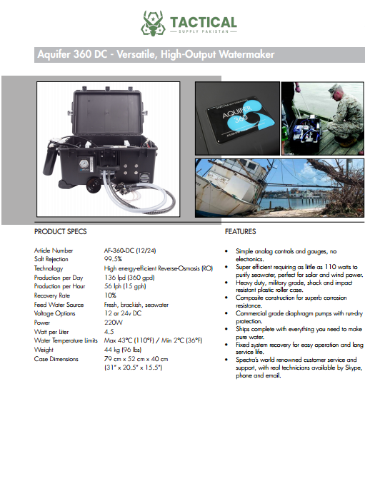 Aquifer 360 DC - Versatile, High-Output Watermaker