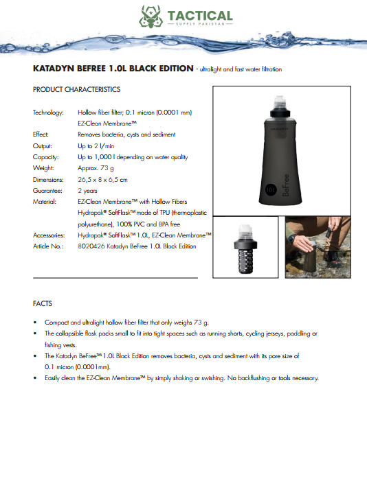 BEFREE 1.0L BLACK EDITION water filtration