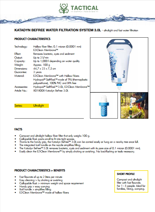 Befree Water Filtration System 3.0L