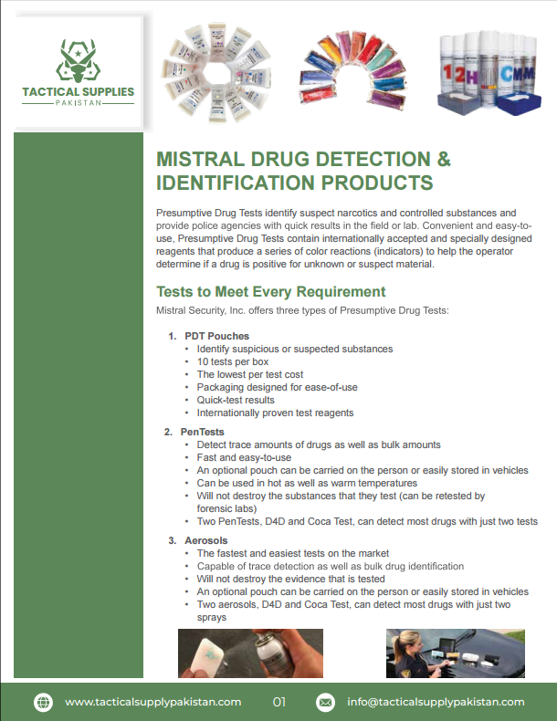 Drug Detection & Identification Products Range