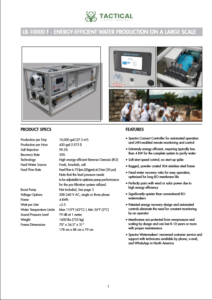 Energy-Efficient Water Production on a Large Scale