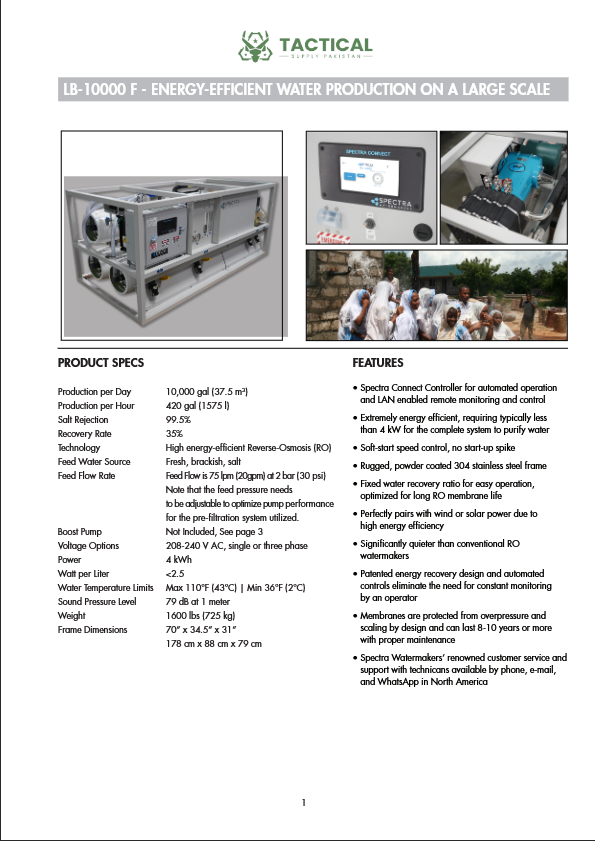 Energy-Efficient Water Production on a Large Scale