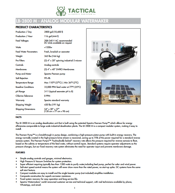 LB-2800 M - Analog Modular Watermaker