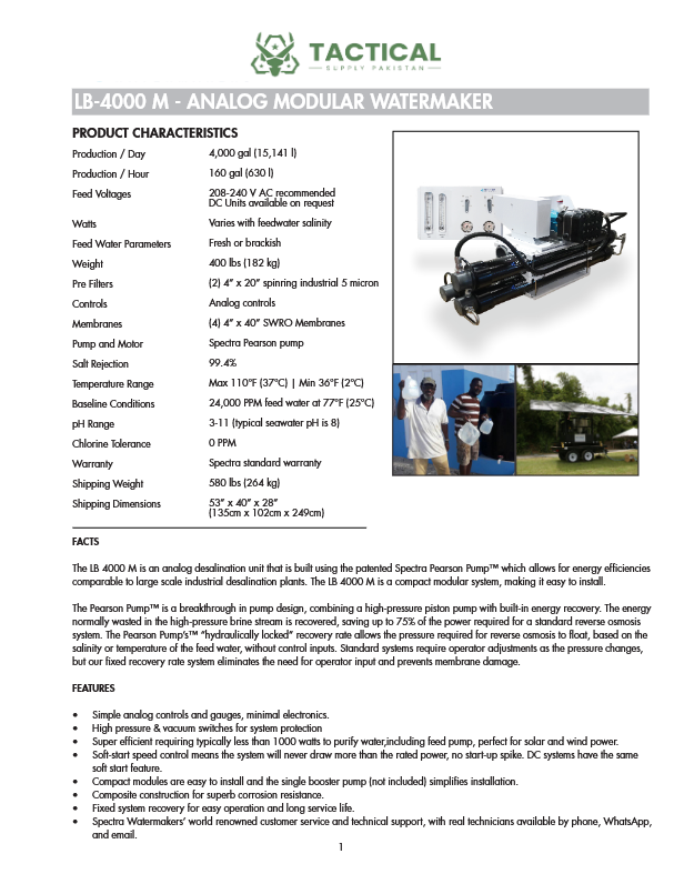LB-4000 M - Analog Modular Watermaker