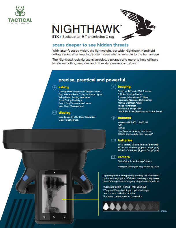 Nighthawk Handheld X-Ray Backscatter Imaging System