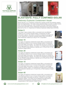 Stationary Explosive Containment Vessel Golan Series
